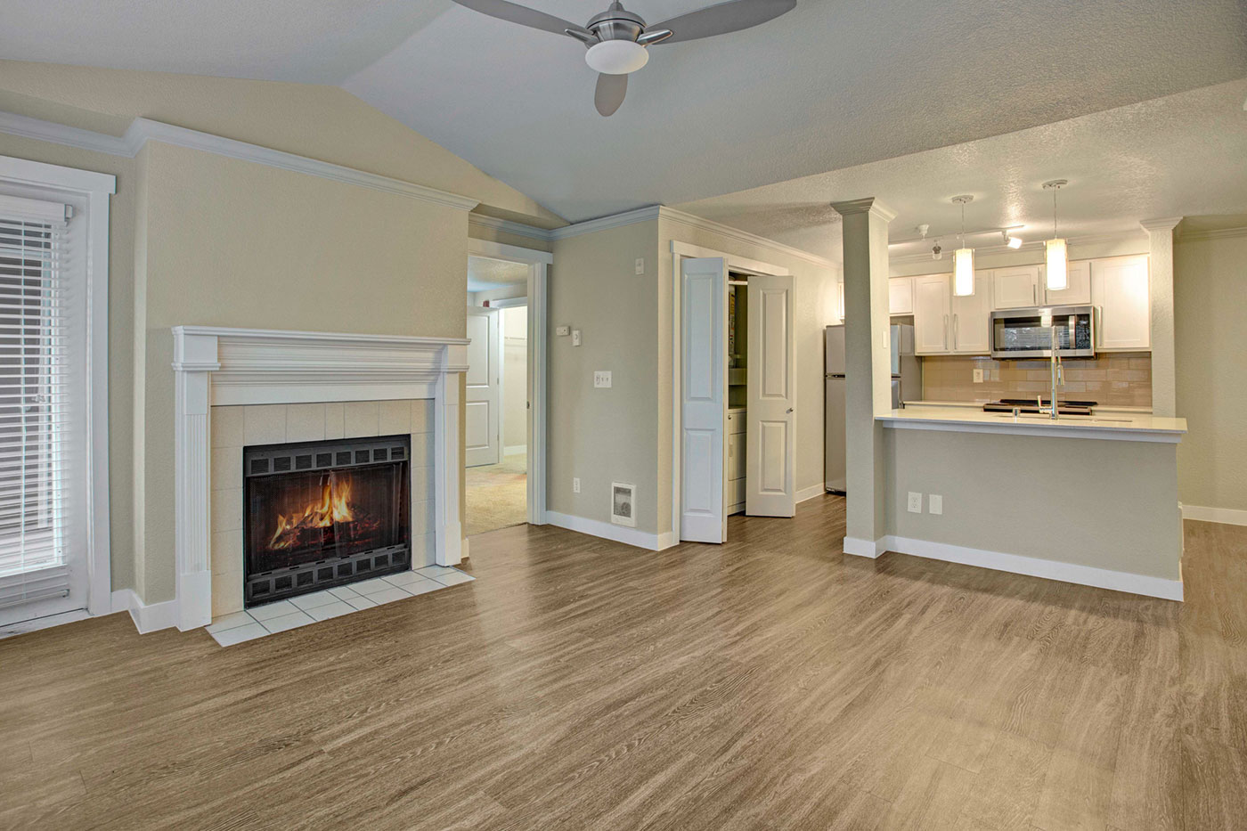 Before virtual staging empty living room apartment