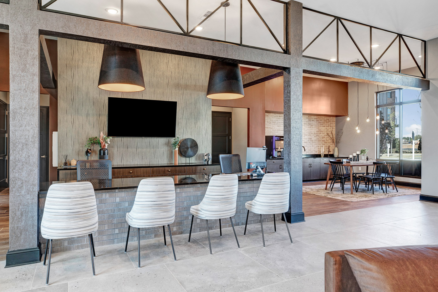 Modern apartment clubhouse interior virtual tour by YIMPROS