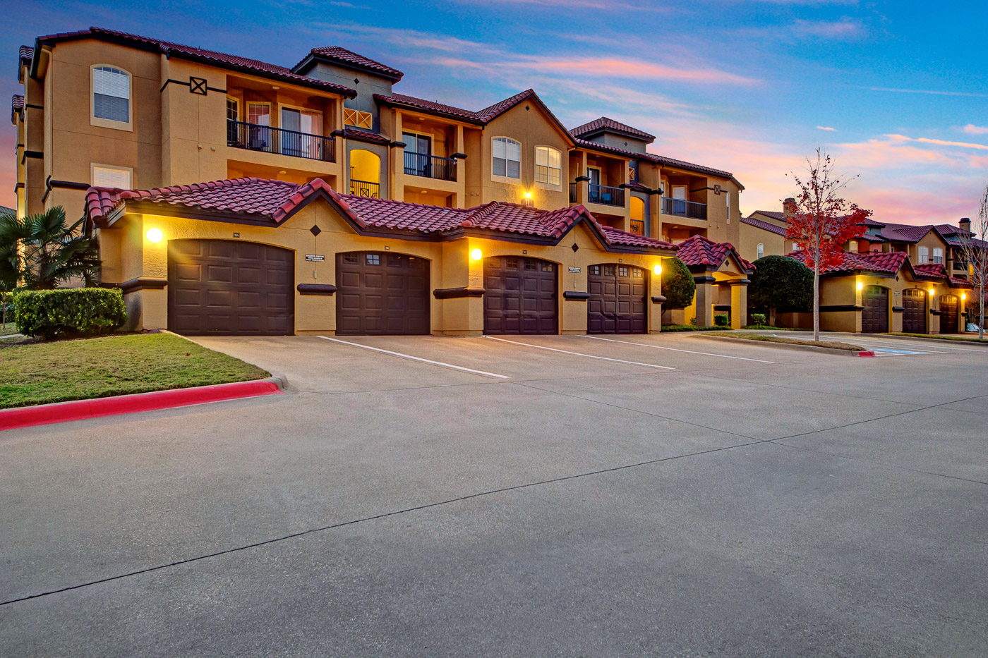 Twilight real estate photography enhancement for property exterior