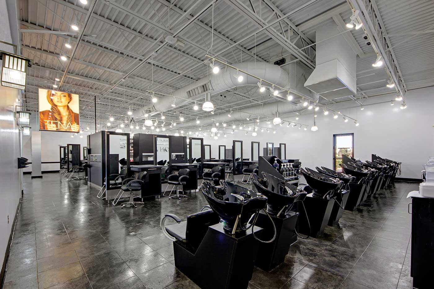 Salon interior photo transformed into AI-powered video walkthrough